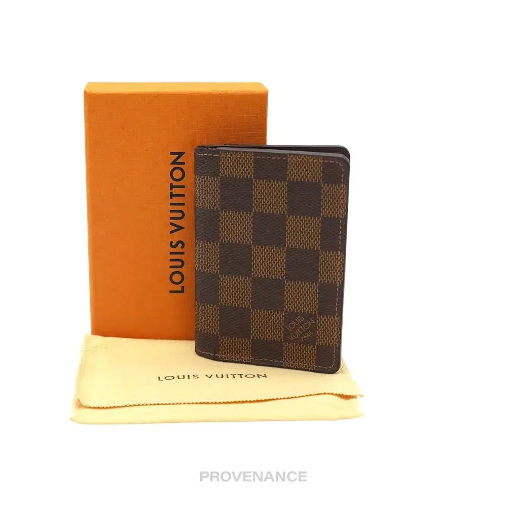 🔴 Louis Vuitton Pocket Organizer Card Wallet - Damier Ebene